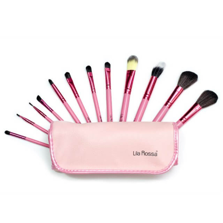 Set de 12 pinceaux de maquillage Lila Rossa, rose