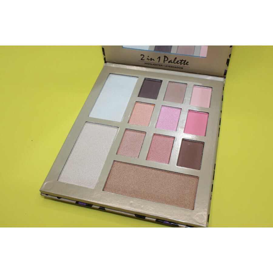 Blush Palette, Kiss Beauty, 2 in 1, Eye Shadow and Illuminator, 1