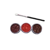 Set of 3 eye pigments, Karite, 03, Brush included
