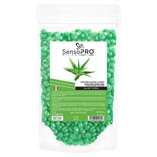 Cera depilatoria elástica en gránulos, SensoPro, Aloe Vera, 100 g