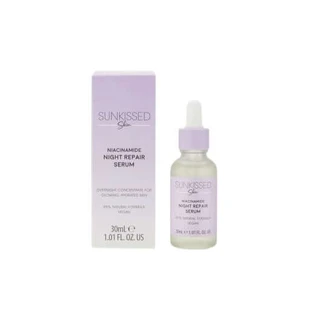 Suero facial, Piel bronceada, Suero reparador de noche con niacinamida, 30 ml