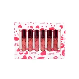 Set de 6 barras de labios, Kiss Beauty, Barra de labios líquida mate, B