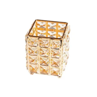 Makeup brush holder, Luxorise, Crystal Makeup Organizer, Gold
