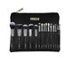 Set mit 15 Makeup-Pinseln, Luxorise, Silber, inklusive Tasche