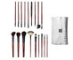 Set aus 18 Makeup-Pinseln, Fraulein38, Silber, inklusive Tasche