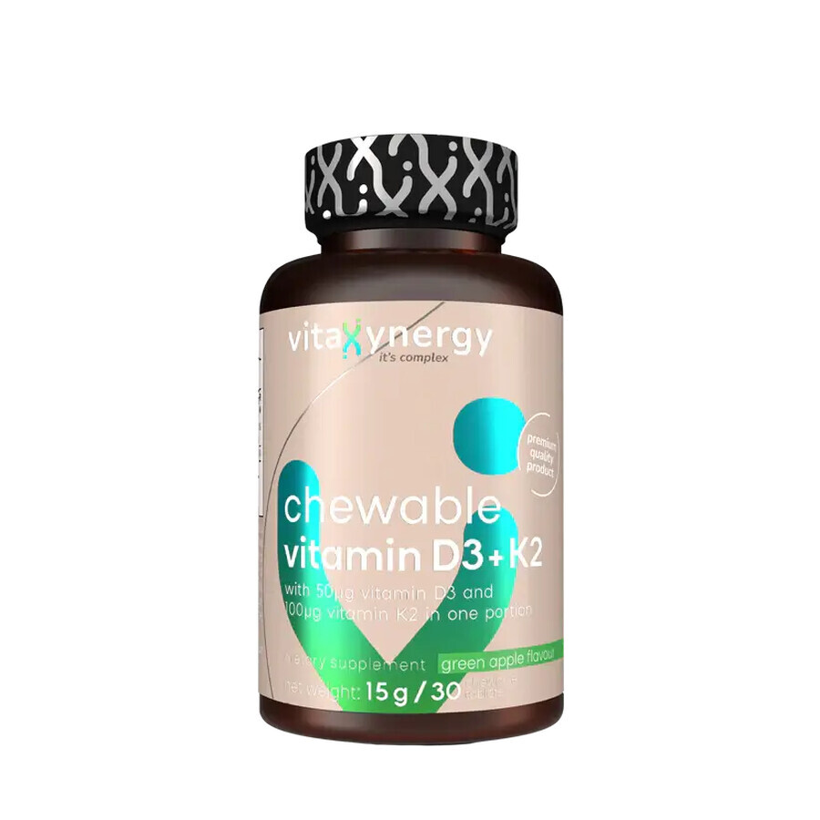 VitaXynergy Vitamin D3 2000 IU + Vitamin K2 x 30 cpr mastic