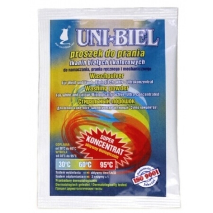 Uni-White, poudre à laver pour tissus blancs et colorés, 70g