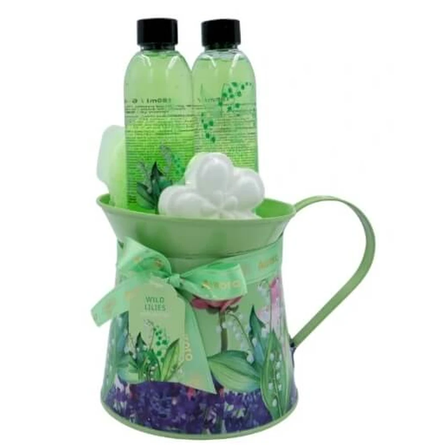 Aurora Geschenkset Wilde Lelie el 180 ml + Shampoo 180 ml + Sprankelende Bal + Washandje