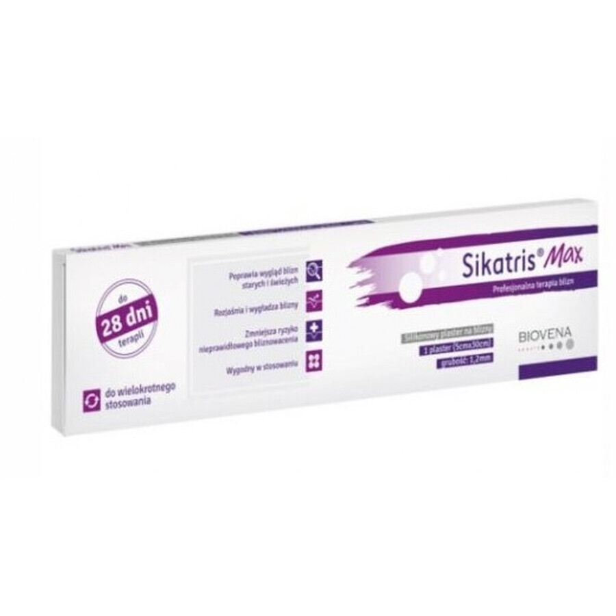 Sikatris MAX, Tiritas de silicona para cicatrices, 1 pieza - ¡Uso prolongado!