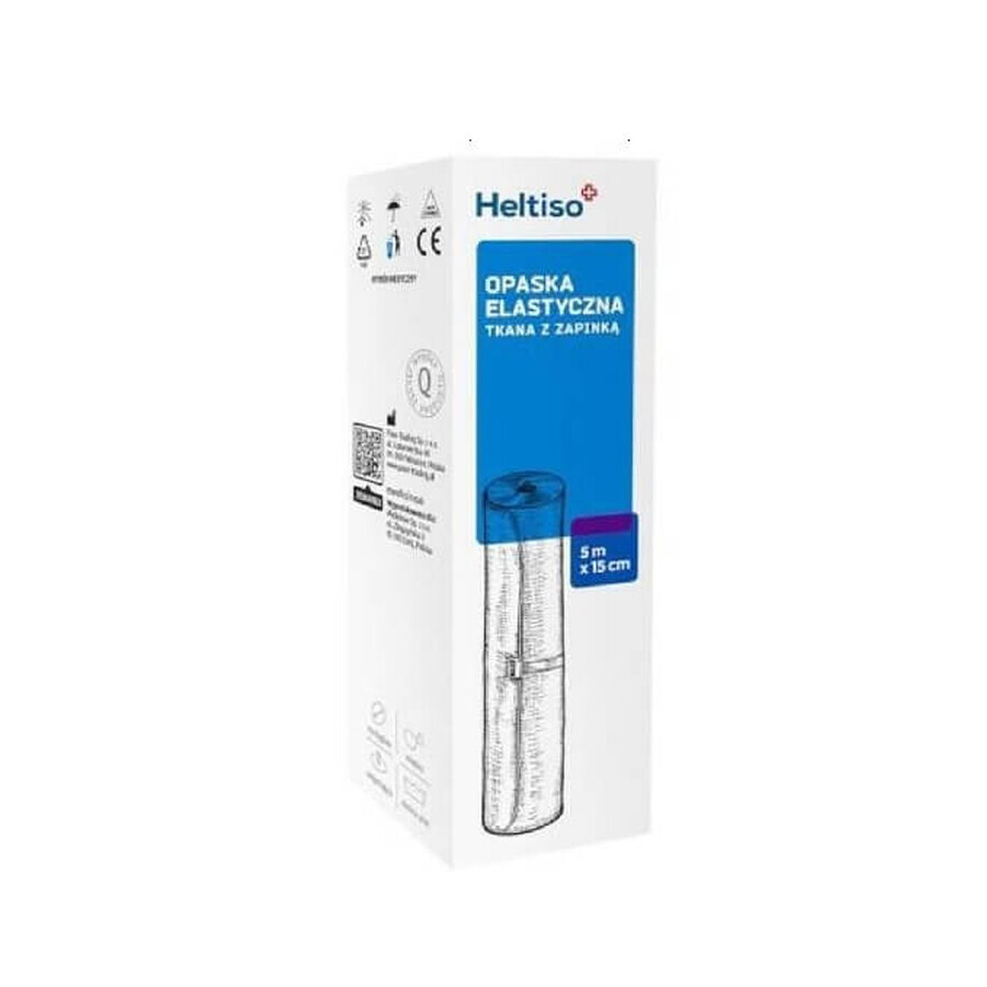 Heltiso, Geweven elastiek met ritssluiting 5m x 15cm, 1 stuk - Gaat lang mee!