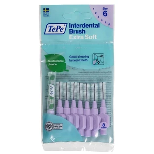 TePe Extra Soft Zahnbürsten für Zahnzwischenräume 1,1 mm Light Purple, 8 Stück.