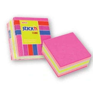 Stickn, roze kubus, neon mix, 250 kaarten