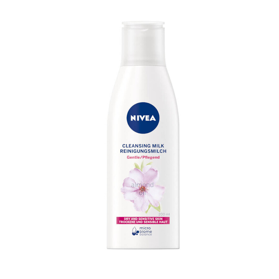 Lait nettoyant doux Nivea pour peaux sèches et sensibles, 200ml