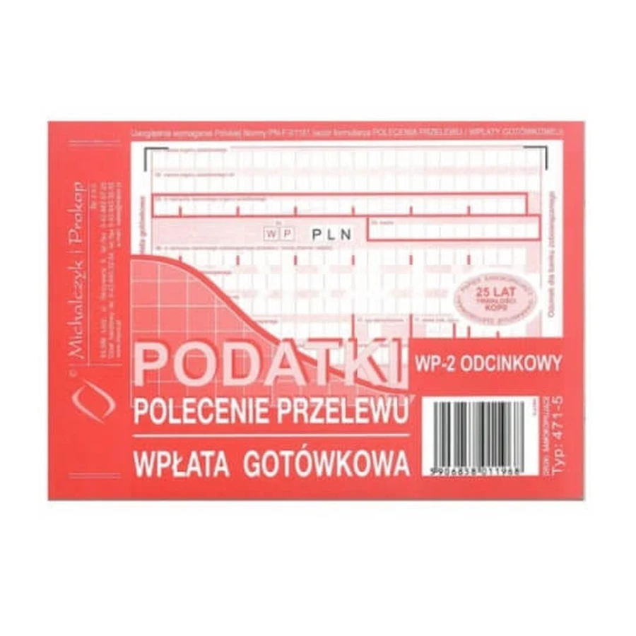 Podatki polecenie przelewu, 80 kartek: ceny i cechy