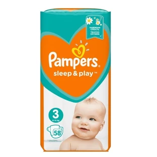 Couches Pampers Sleep amp ; Play taille 3 (6-10kg), 58 pièces