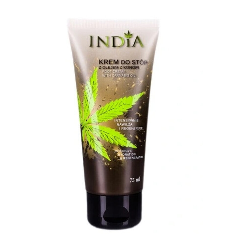 Inde Crème protectrice pour les pieds à l'huile de chanvre, 75 ml