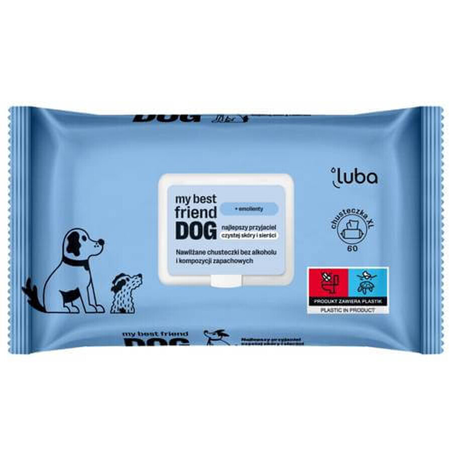 Luba my best friend DOG Feuchttücher zur Reinigung und zum Schutz von Haut und Fell, 60 Stück