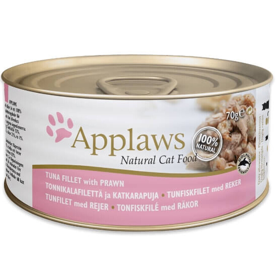 Applaws, Hrană naturală pentru pisici, Hrană grasă pentru pisici și creveți, 70g