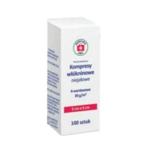 ABC EHBO-kit, vliescompressen, 4 lagen 30g 5cm x 5cm, 100 stuks - Lange levensduur!