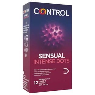 Prezervatives Control Sensual Intense Sensual Intense Dots mit abgeschrägten Tabs, 12 Stück