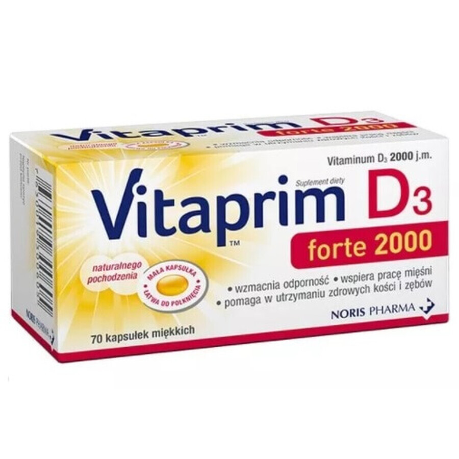 Vitaprim D3 Forte 2000, 70 capsules