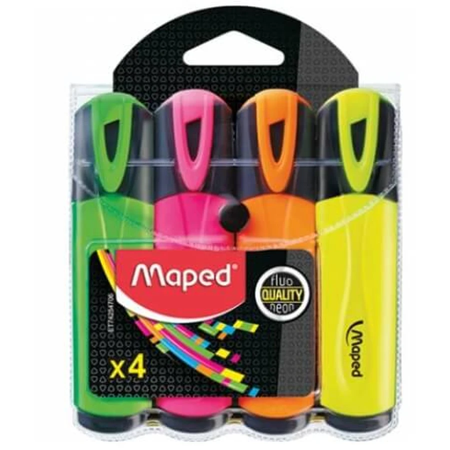 Evidenziatore Fluo peps, 4 colori