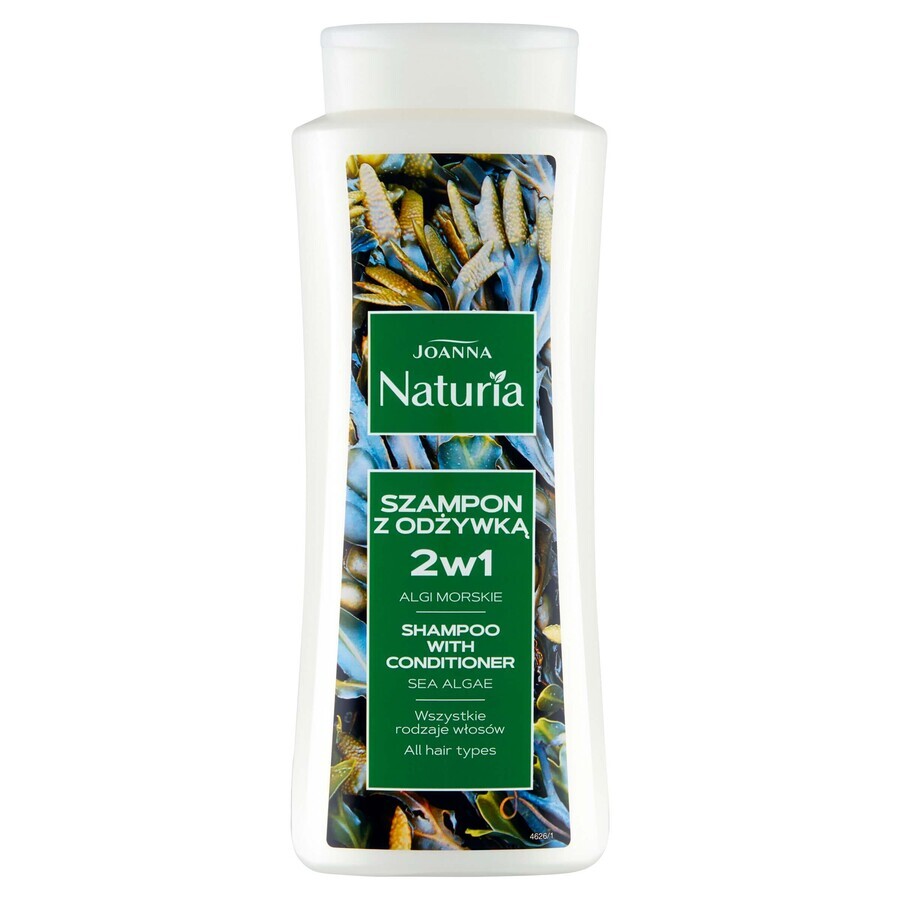 Joanna Naturia, Shampooing à la cire 2en1, algues, 500 ml