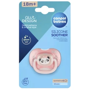 Canpol, Siliconen fopspeen, symmetrisch 6-18m, panda EXOTIC 34/921