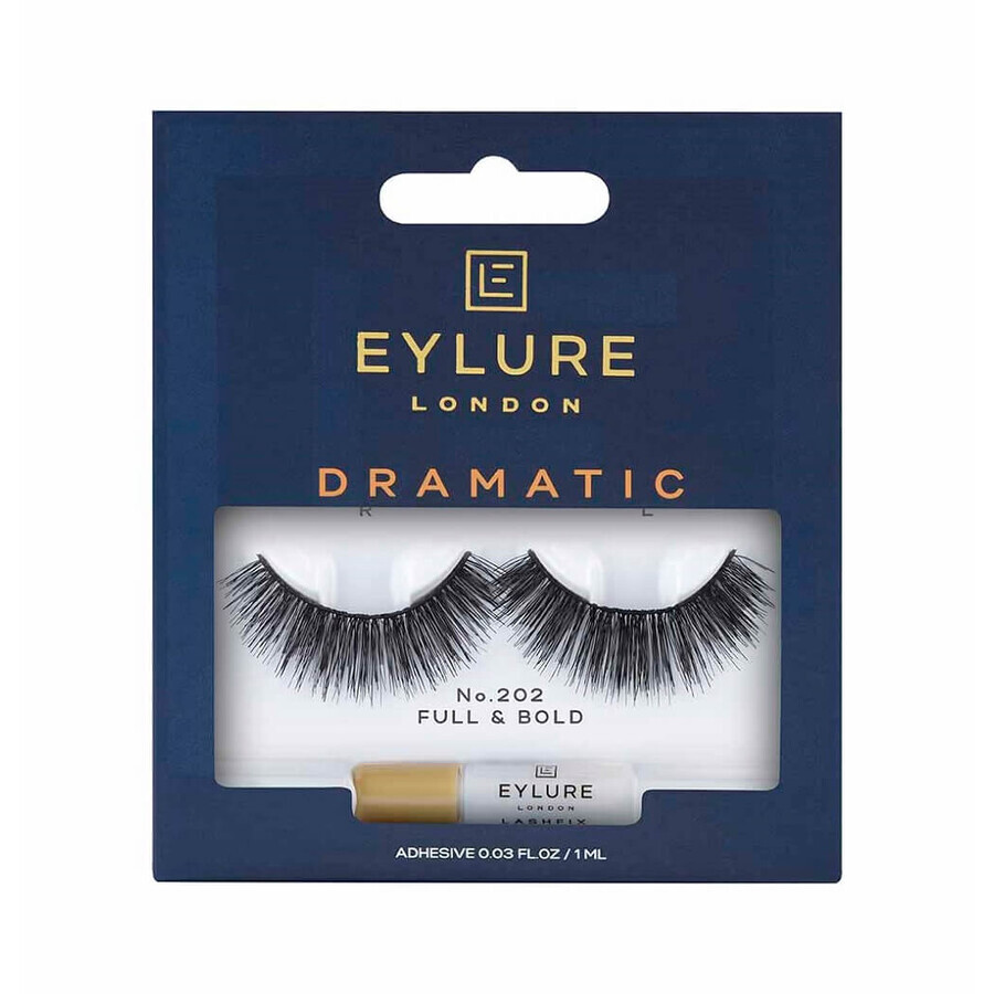 Eylure Dramatic Lashes Gene artificiale cu lipici cu efect de teatru Nr. 202
