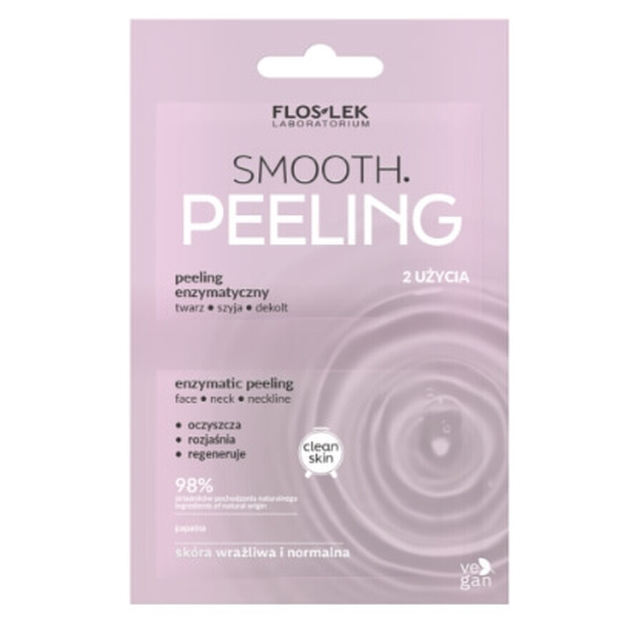 Flos-Lek Smooth Enzymatic peeling for face, neck and décolleté, 2 x 4 ml