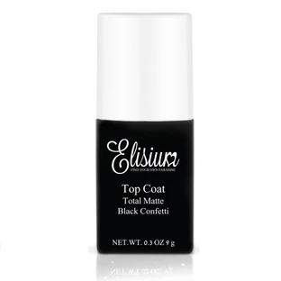 Elisium Matte Top voor hybride lakken Black Confetti, 9g