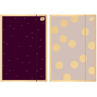 A4 folder with elastic, Satin Gold 3