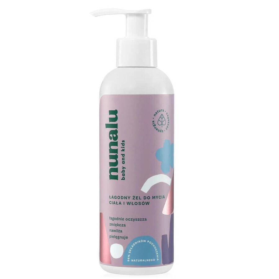 Nunalu spălare delicată pentru corp și păr pentru copii, 200ml