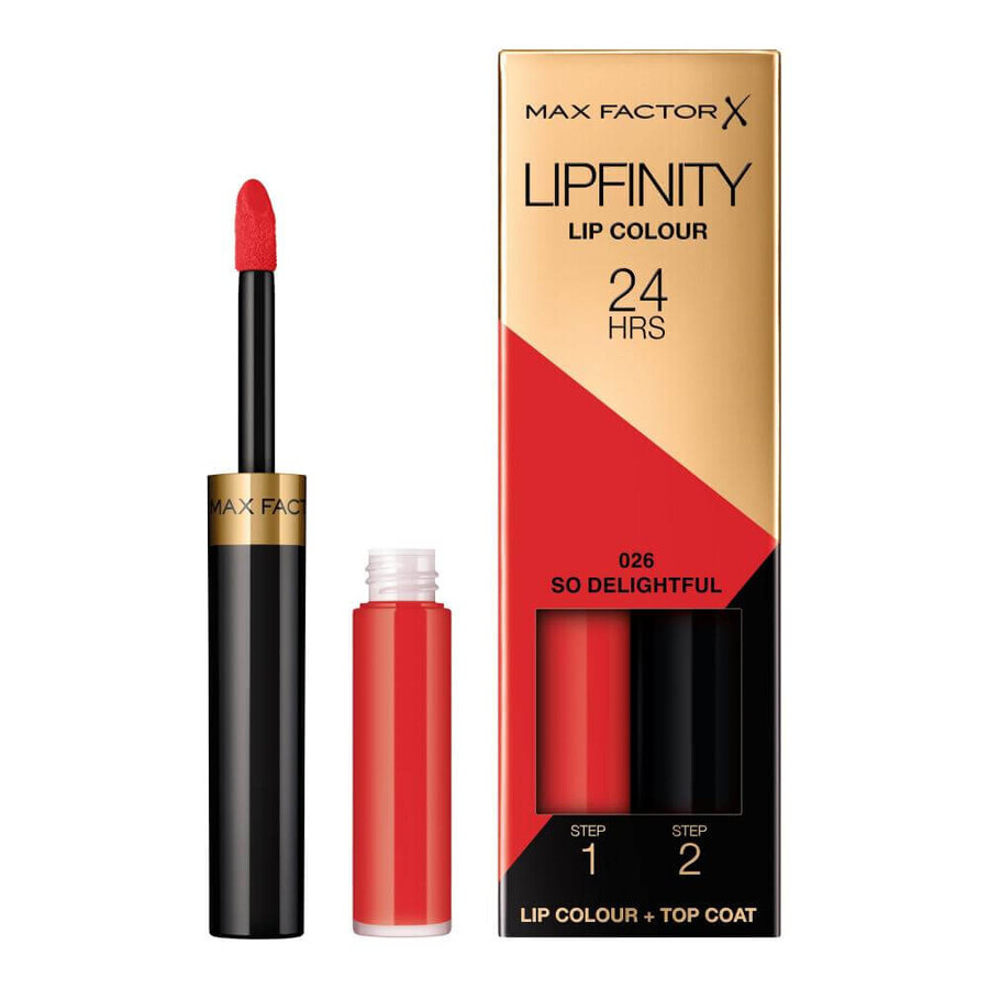 Max Factor Lipfinity Lippenfarbe Lang anhaltende Lippenfarbe 026 So Delightful