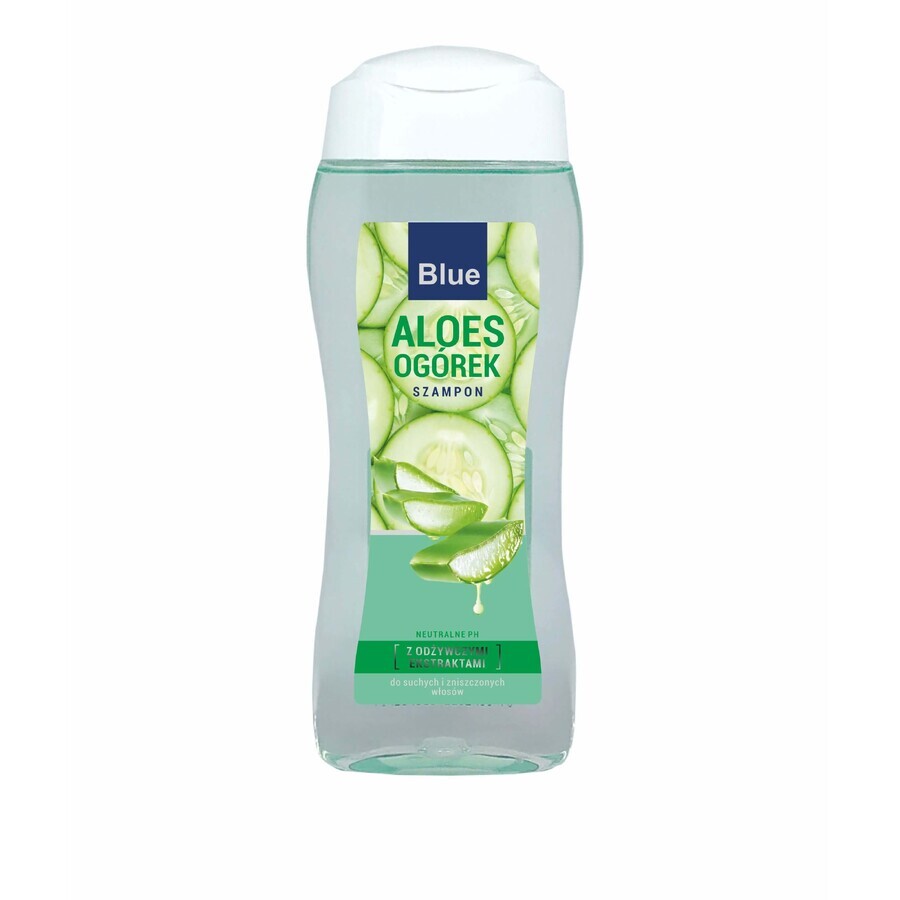 Shampooing bleu, aloe vera et concombre, 300 ml
