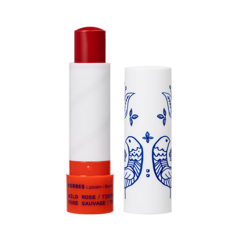 Balsam de buze colorat Korres Wild Rose, 4.5g
