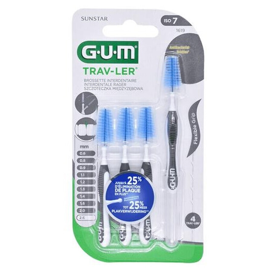 Sunstar GUM Trav-Ler 2,6 mm Interdentalbürste, grau, 4 Stück