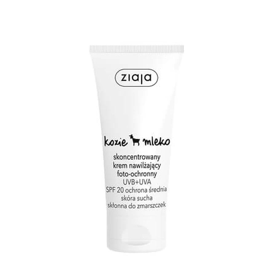 Ziaja Geitenmelk, geconcentreerde vochtinbrengende fotoprotectieve crème voor de droge huid, 50ml - Langhoudend!