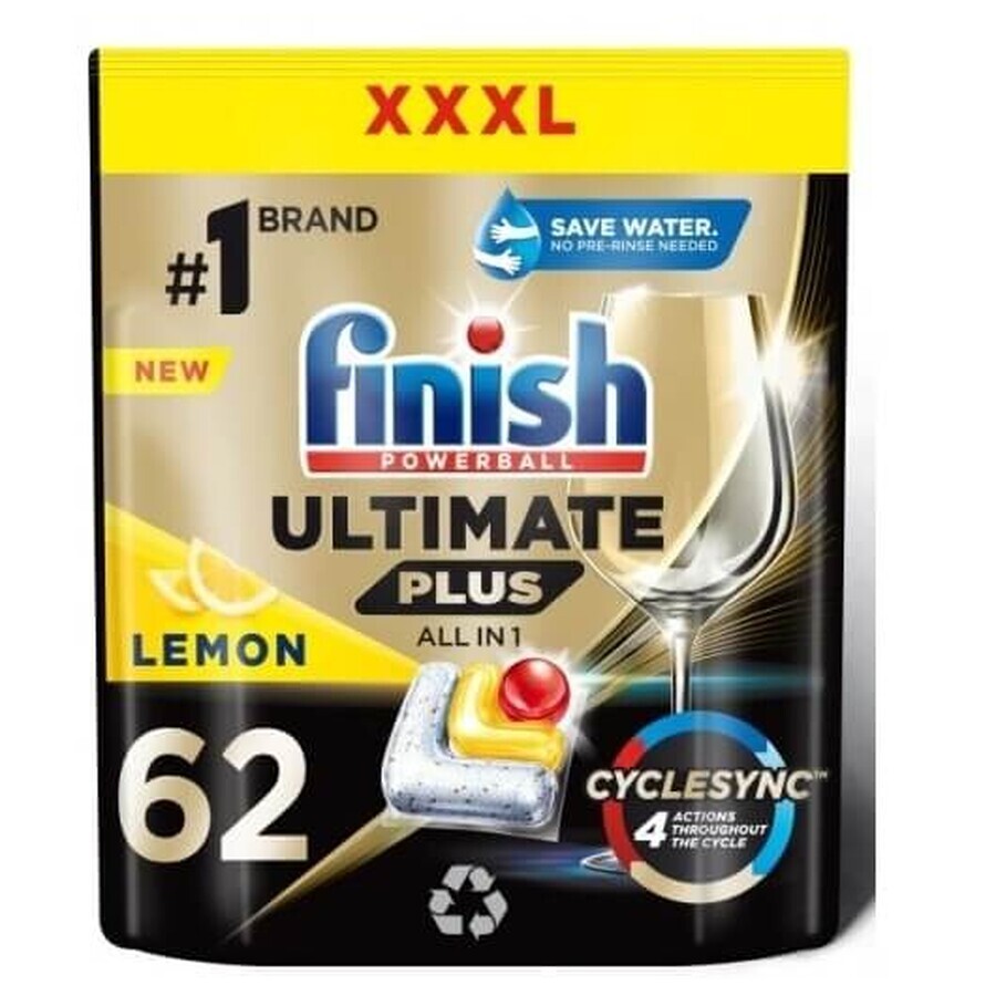 Finish Ultimate Plus Powerball AiO citron 62 pièces