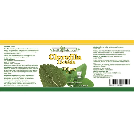 Organic Chlorophyll Juice, 500 ml, Health Nutrition