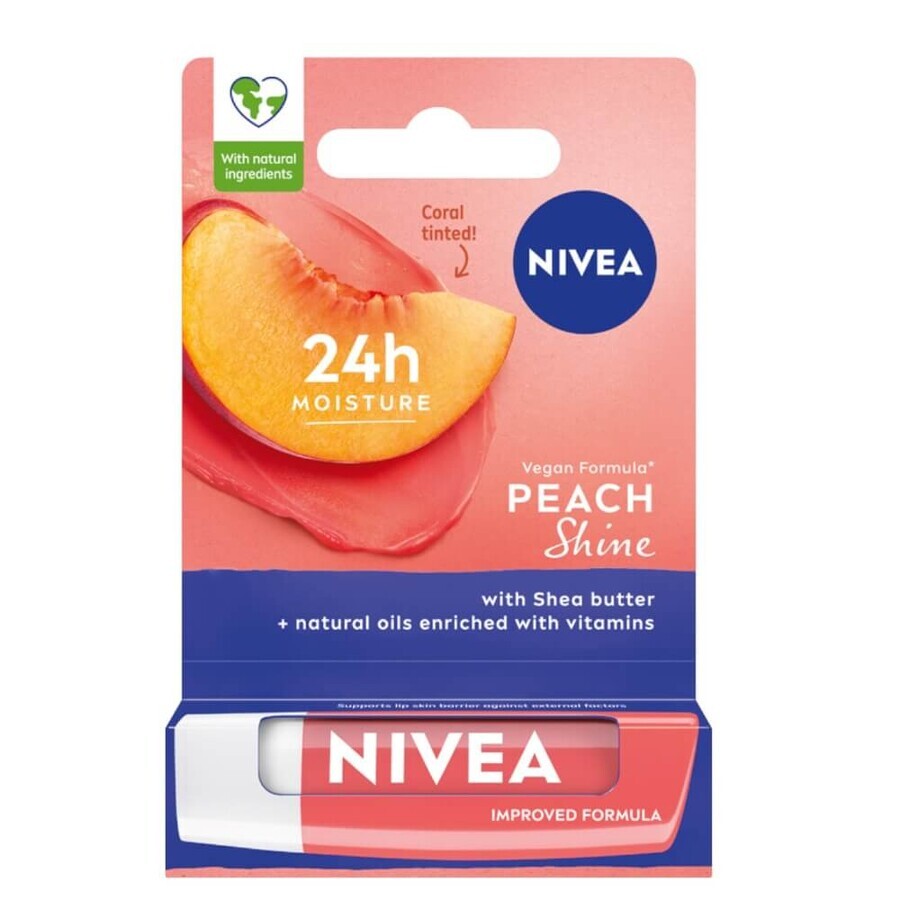 Nivea Lip Care Ruj Peach Shine, 4.8g