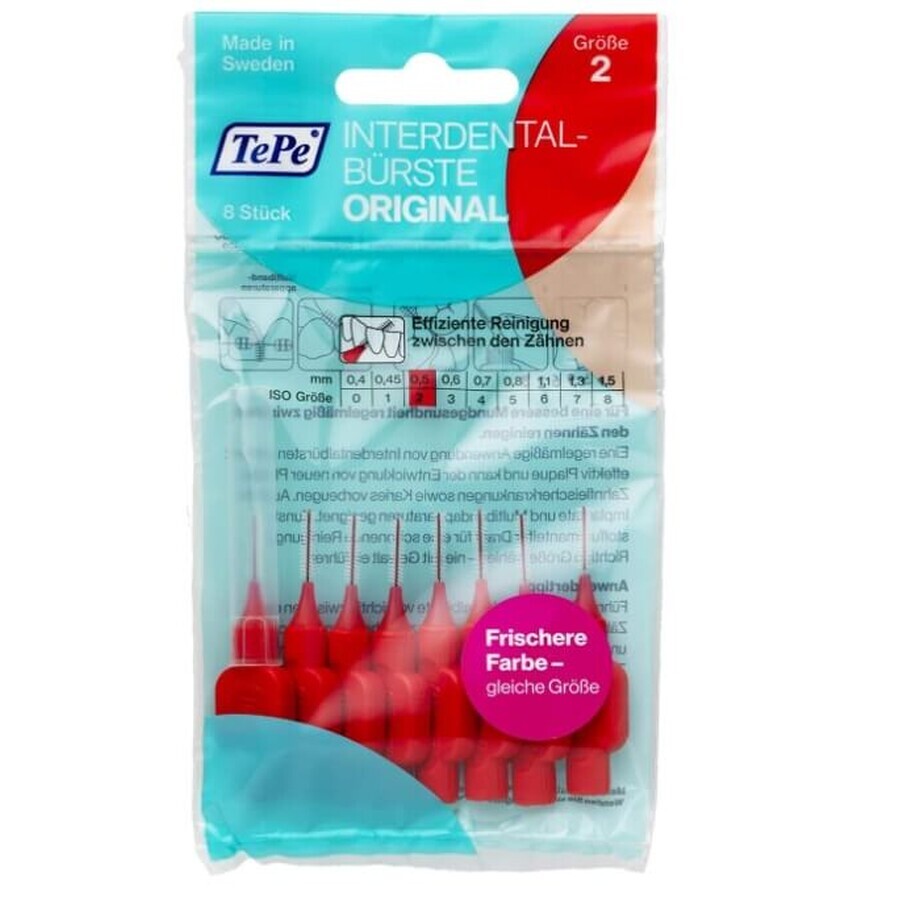 TePe, Toothbrush, red, 0.5 mm, 8 pieces