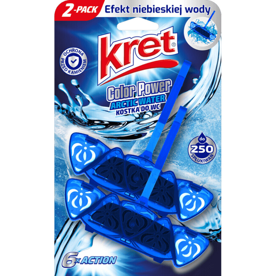 Mole Colour Colour Power Actic Water Toilet Bowl 6+ Action Effet d'eau bleue. 2 x 40g