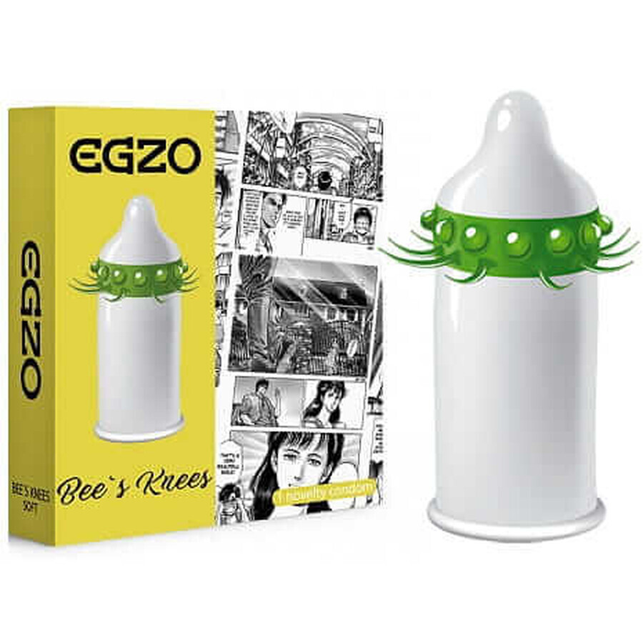 Egzo Bee's Knees Prezervativ avec embouts doux et confortables, 1 pc