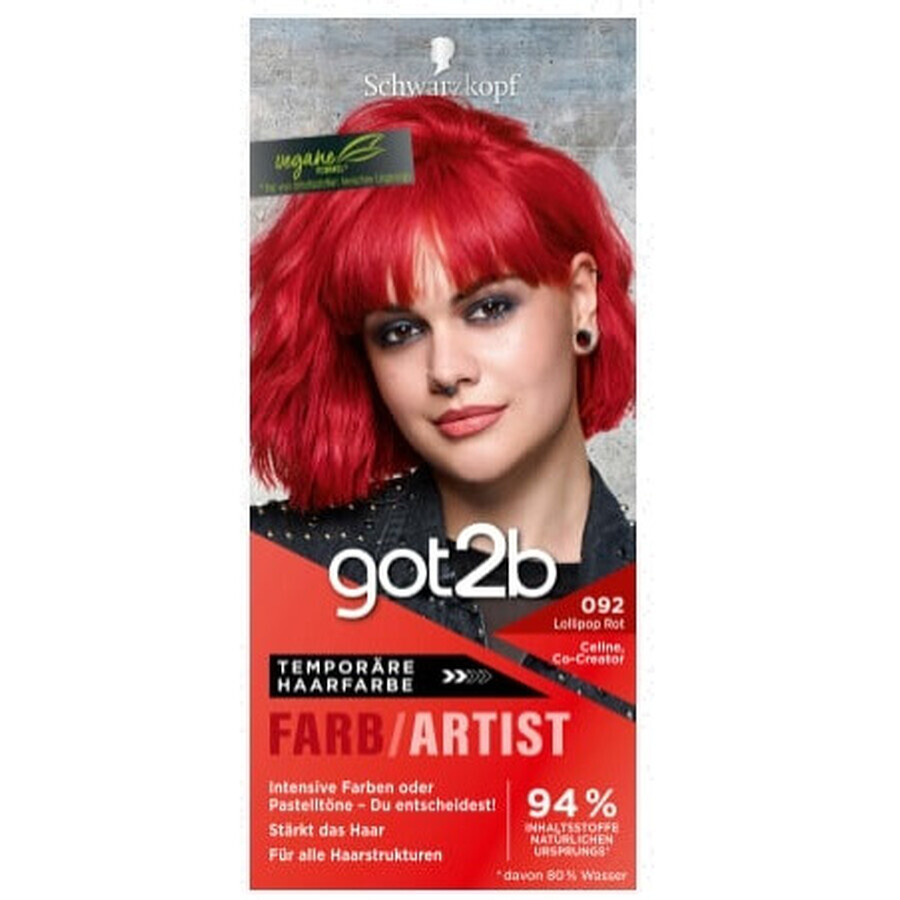 Got2b, Peinture à la cire, 092 Lollipop Red, 1 pc