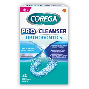 Corega Orthodontics Effervescent Tablets for Cleaning Oral Appliances, 30 tablets, Gsk