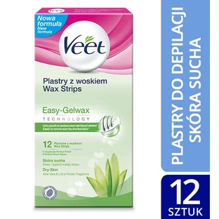 Veet Trockenhaut-Wachs-Klebeband für trockene Haut, 12 Stück