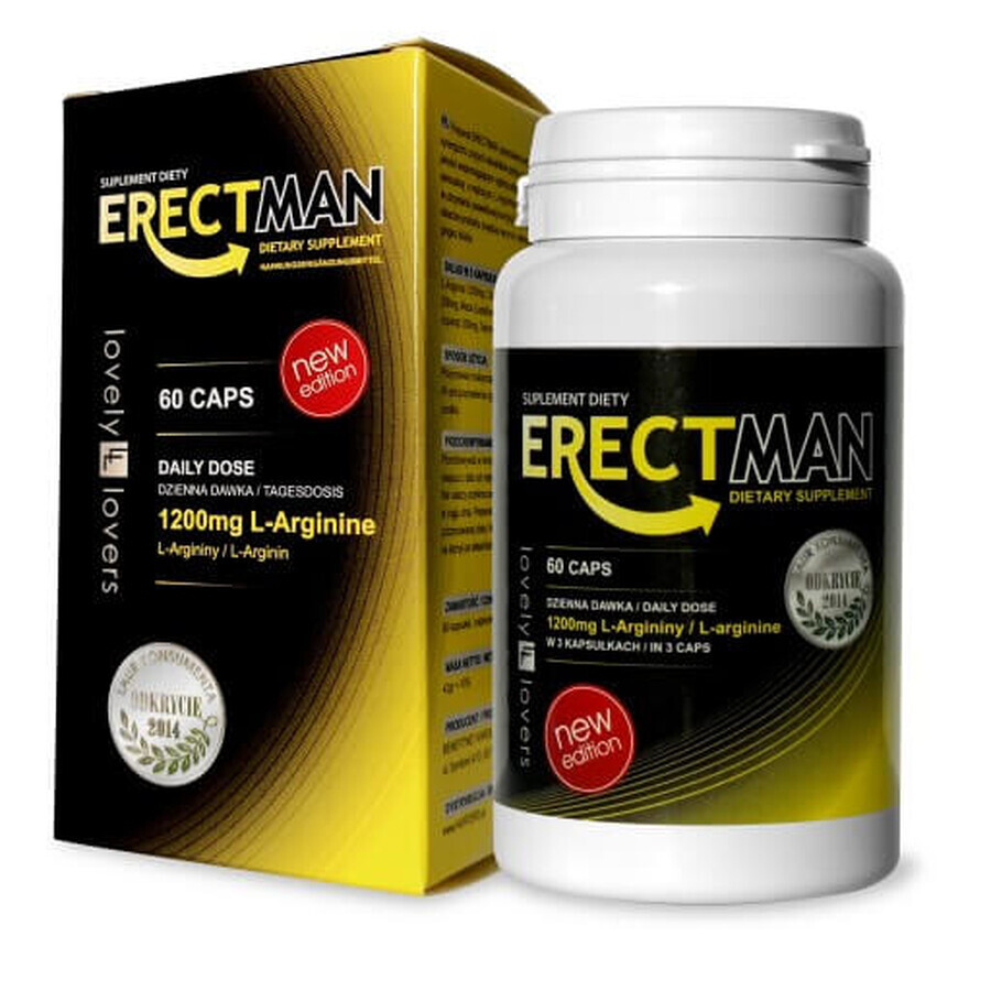 Lovely Lovers Erectman Enhanced erection and potency in men, 60 capsules