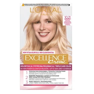 L'Oreal Paris Excellence Creme Wachs Farbe 10.21 Sehr helles Blond Periwinkle