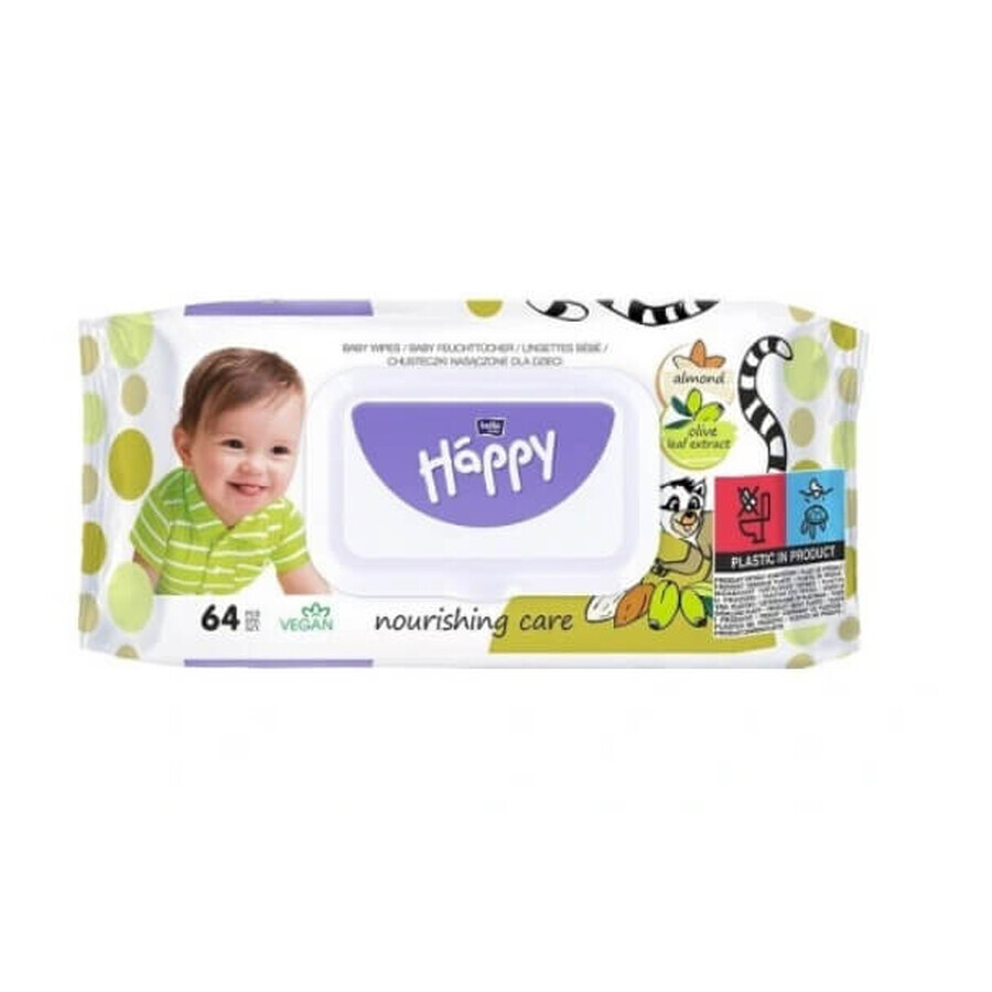 Shop Baby Happy, Babyfeuchttücher mit Mandel- und Olivenextrakt, 64 Stück - Langlebig! Baby Happy, Babyfeuchttücher mit Mandel- und Olivenextrakt, 64 Stück - Langlebig!